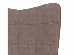 Silla mecedora con reposapiés tela gris taupe ES44386 < Clearance