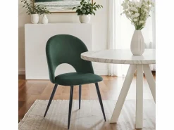 AHD Sillas Y Lotes De Sillas | Silla moderna de terciopelo y acolchada para salón-comedor y cocina Zarda - oscuro