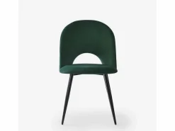 AHD Sillas Y Lotes De Sillas | Silla moderna de terciopelo y acolchada para salón-comedor y cocina Zarda - oscuro
