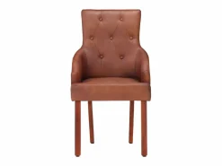 Clicnbuy Sillas Y Lotes De Sillas | Sillas de comedor 4 unidades cuero auténtico de cabra marrón
