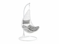 MYLIA Sillón Colgante * Sillón colgante de resina trenzada blanca - Barato - OROSI Blanco
