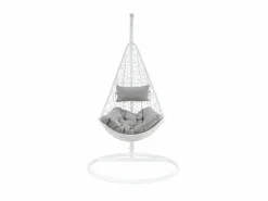 MYLIA Sillón Colgante * Sillón colgante de resina trenzada blanca - Barato - OROSI Blanco