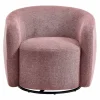 Vente-unique Colección Rouge Passion | Sillón giratorio de tejido texturado color rojo VEREIDE