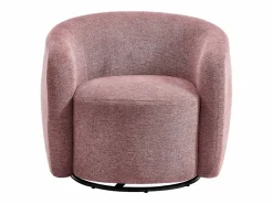 Vente-unique Colección Rouge Passion | Sillón giratorio de tejido texturado color rojo VEREIDE