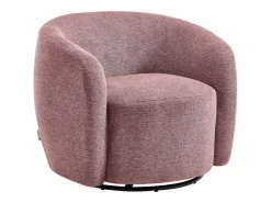 Vente-unique Colección Rouge Passion | Sillón giratorio de tejido texturado color rojo VEREIDE