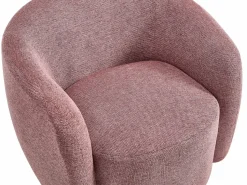 Vente-unique Colección Rouge Passion | Sillón giratorio de tejido texturado color rojo VEREIDE
