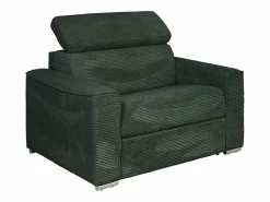 Sillón cama express de pana verde - Cama 70 cm - Colchón 14 cm VIZIR < Vente-unique Hot