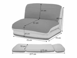 MCW Sillón Cama * Sillón cama -E68, burdeos Granate