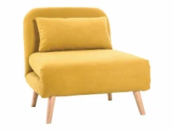 Sillón cama nórdico de tela mostaza AMIKO < Miliboo Best