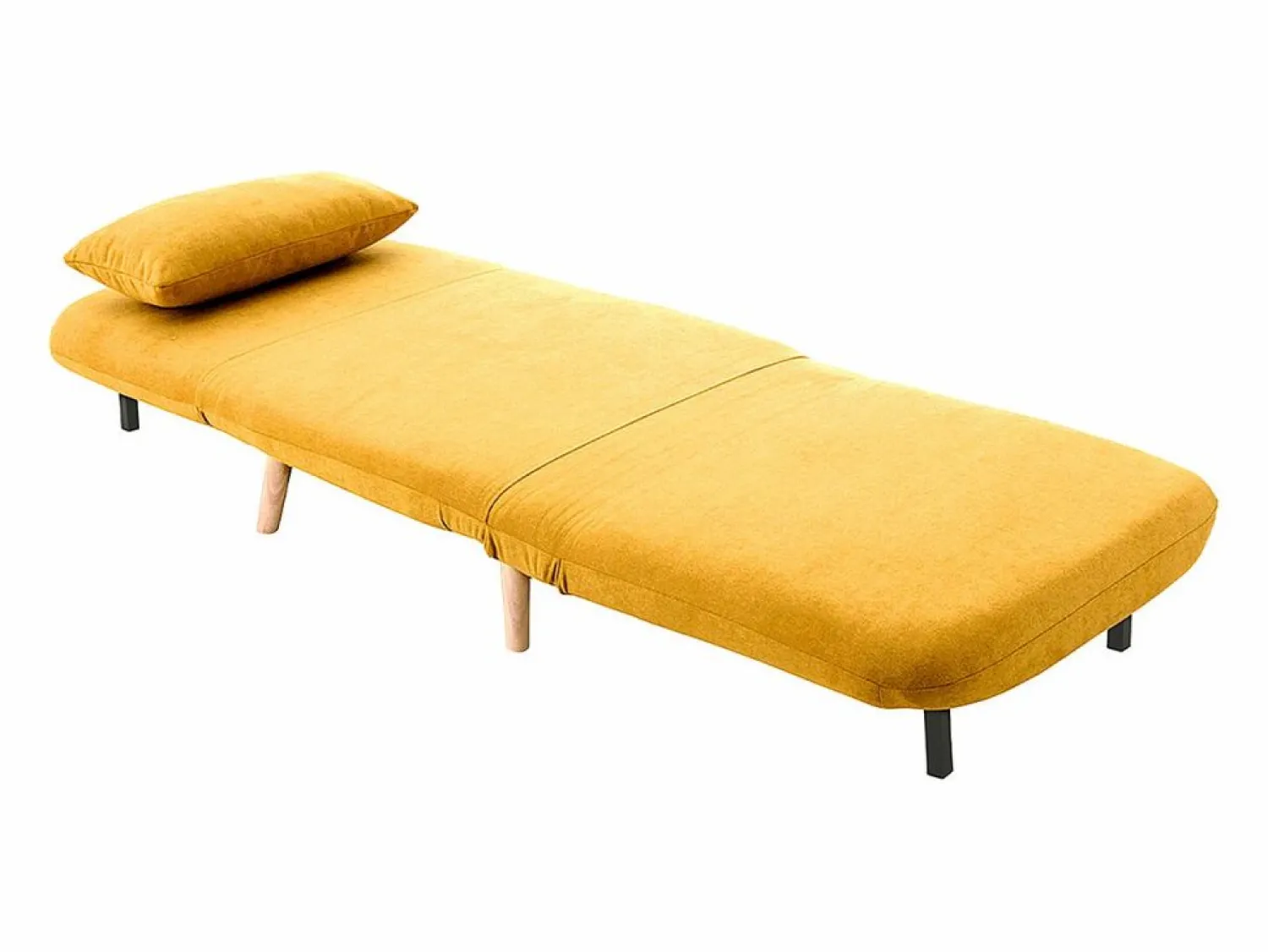 Sillón cama nórdico de tela mostaza AMIKO < Miliboo Best