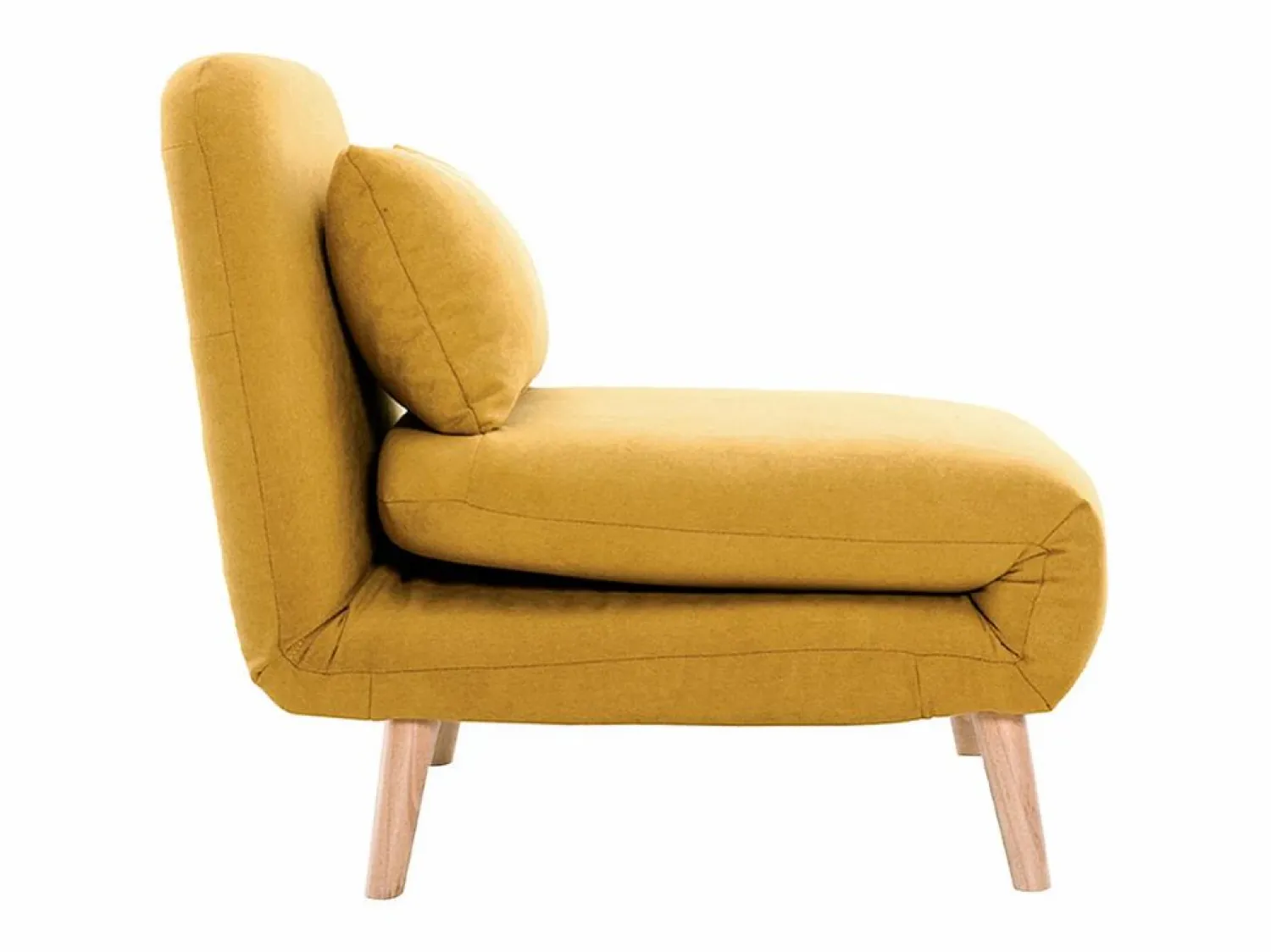 Sillón cama nórdico de tela mostaza AMIKO < Miliboo Best