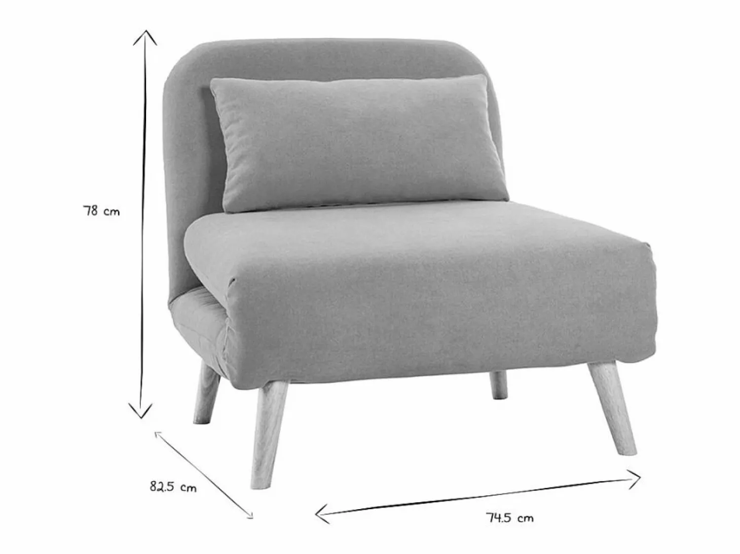 Sillón cama nórdico de tela mostaza AMIKO < Miliboo Best
