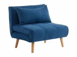 Sillón cama tela y patas madera CHILA < Vente-unique Sale