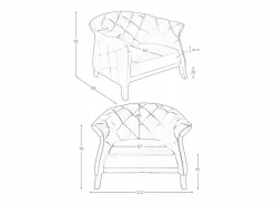 Angel Cerda Sillón De Piel * Sillón Chester piel 5132 Gris