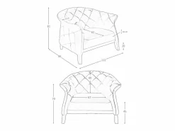 Angel Cerda Sillón De Piel * Sillón Chester piel 5132 Gris