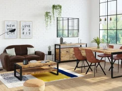 Sillón club de piel envejecida color marrón BAUDOIN < LINEA SOFA Outlet