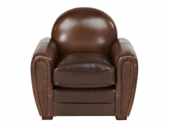 Sillón club de piel envejecida color marrón BAUDOIN < LINEA SOFA Outlet