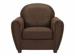 Sillón club VICTORY III en microfibra con efecto cuero envejecido < Vente-unique Clearance