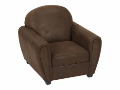 Sillón club VICTORY III en microfibra con efecto cuero envejecido < Vente-unique Clearance