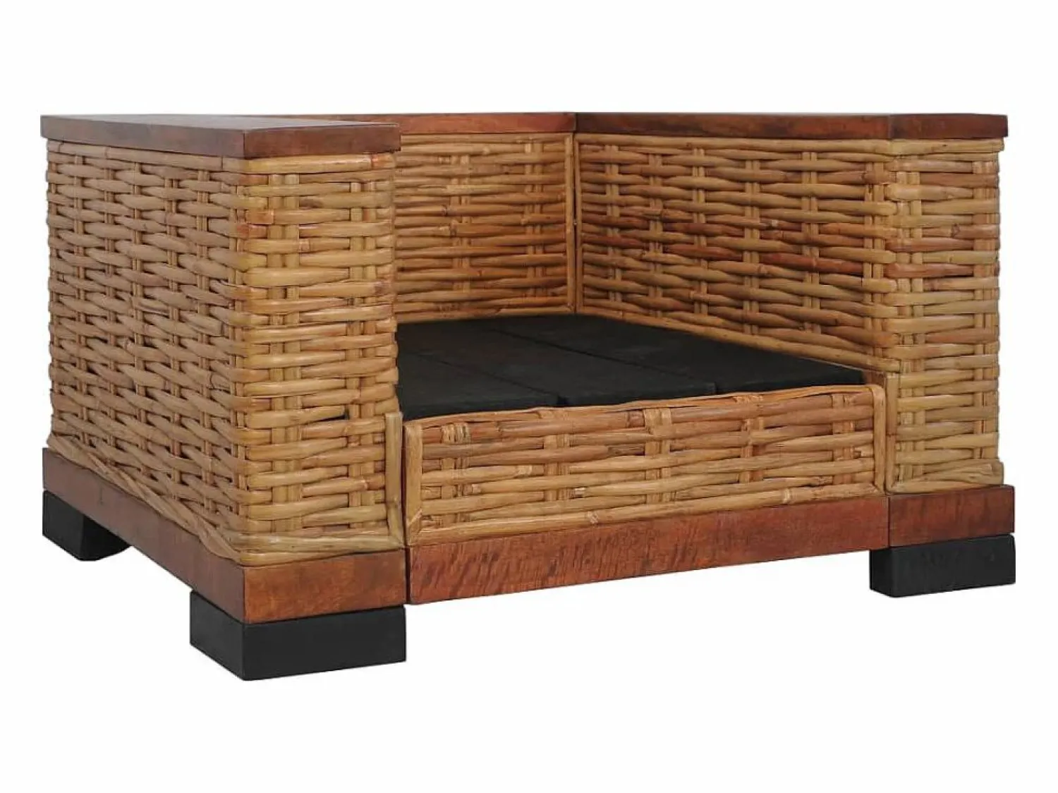 Clicnbuy Sillón De Mimbre * Sillón con cojines de ratán natural marrón Marru00f3n