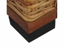 Clicnbuy Sillón De Mimbre * Sillón con cojines de ratán natural marrón Marru00f3n
