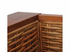 Clicnbuy Sillón De Mimbre * Sillón con cojines de ratán natural marrón Marru00f3n