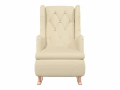 Clicnbuy Sillón Balancín | Sillón con patas mecedoras madera maciza caucho y tela