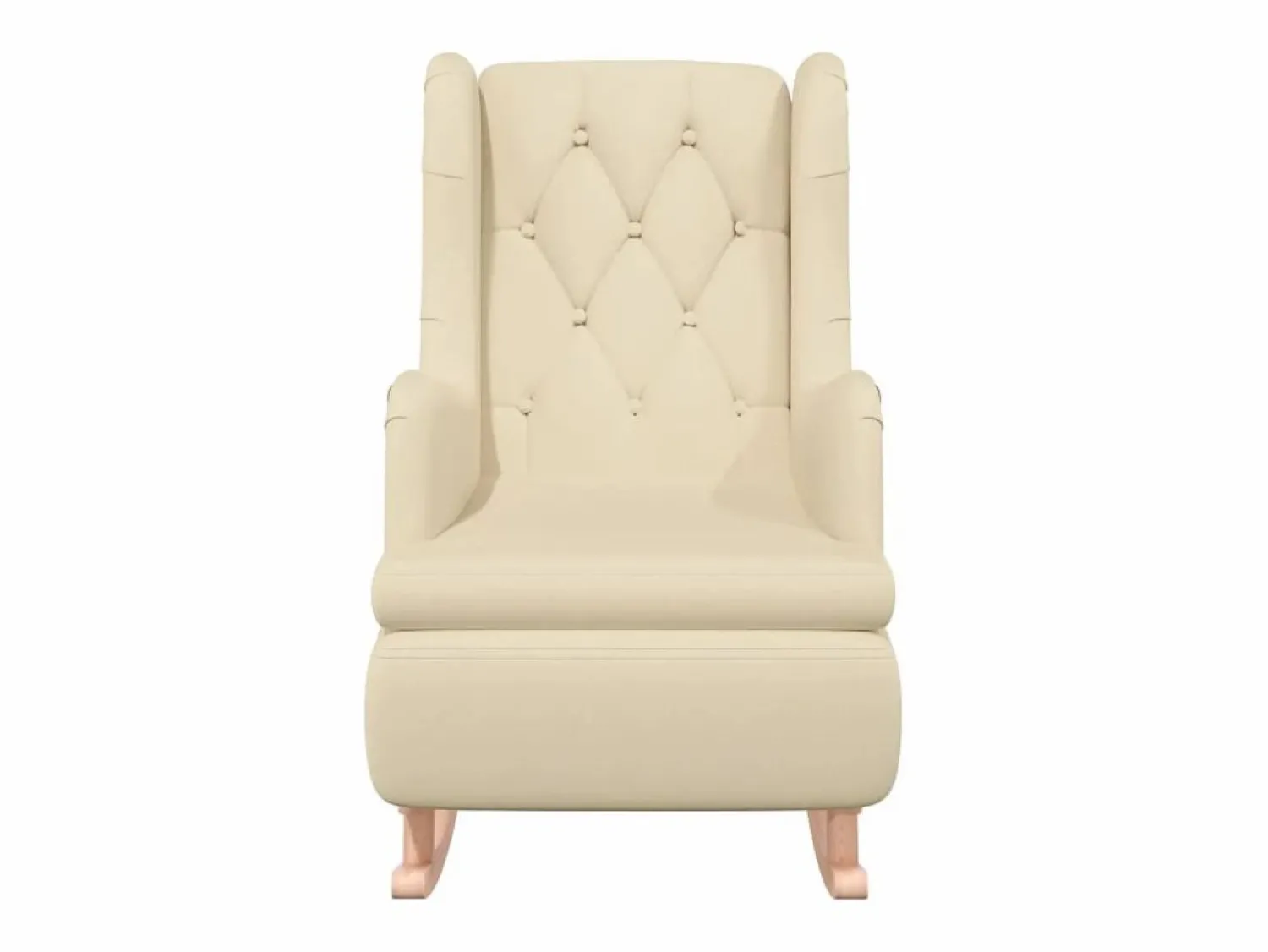 Clicnbuy Sillón Balancín | Sillón con patas mecedoras madera maciza caucho y tela