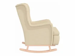Clicnbuy Sillón Balancín | Sillón con patas mecedoras madera maciza caucho y tela