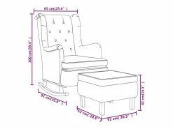 Clicnbuy Sillón Balancín * Sillón con patas mecedoras y taburete de tela oscuro Gris