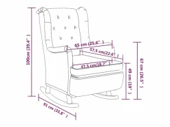 Clicnbuy Sillón Balancín * Sillón con patas mecedoras y taburete de tela oscuro Gris