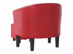 Sillón con taburete cuero sintético < vidaxl Online