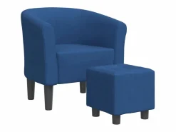 Sillón con taburete tela < vidaxl