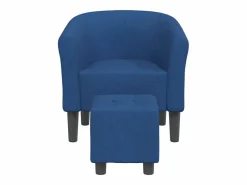 Sillón con taburete tela < vidaxl