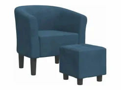 Sillón con taburete terciopelo oscuro < vidaxl Outlet