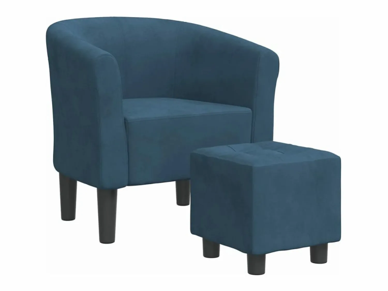 Sillón con taburete terciopelo oscuro < vidaxl Outlet