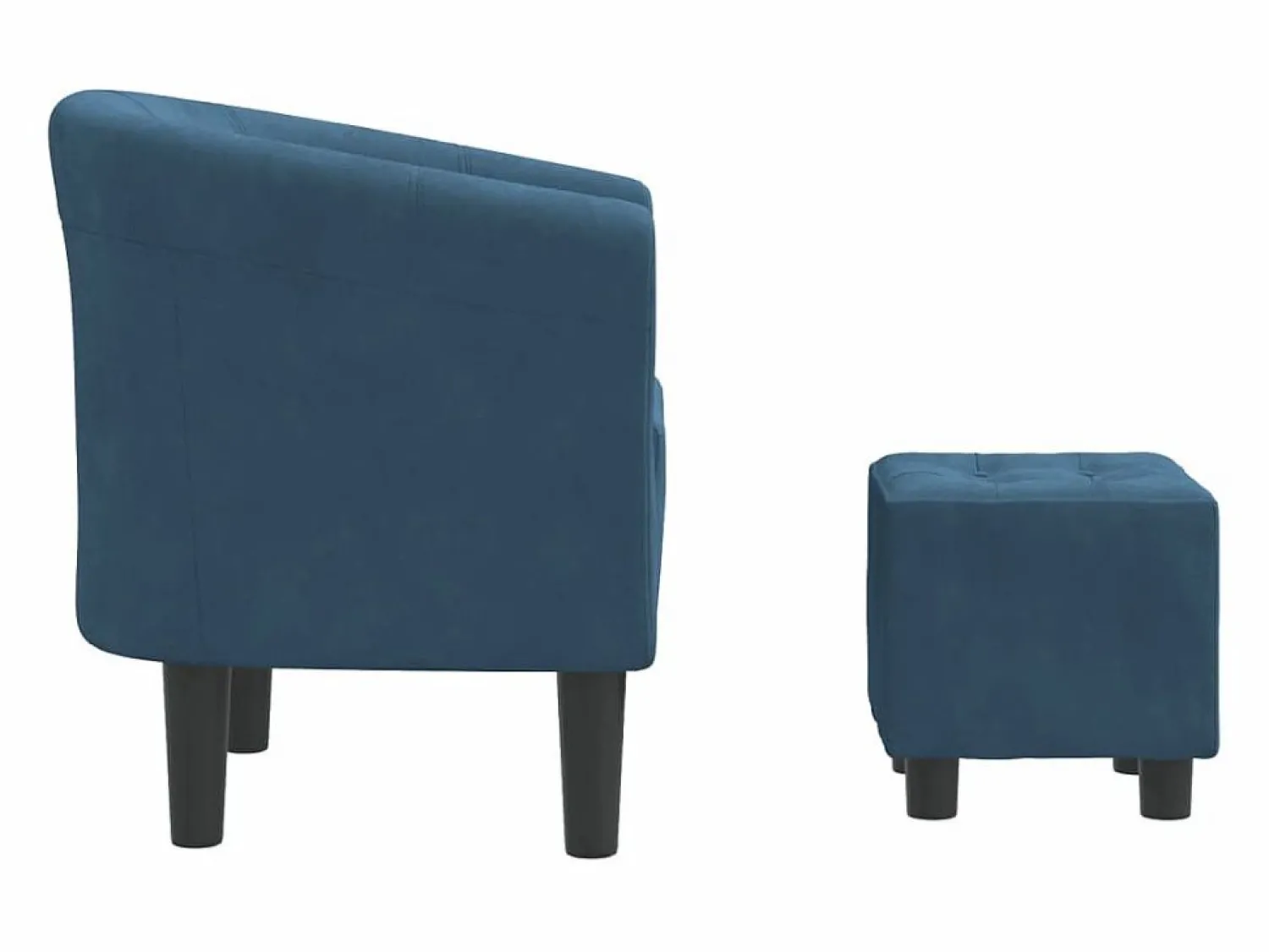 Sillón con taburete terciopelo oscuro < vidaxl Outlet