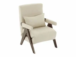 DripeX Sillón Cama * Sillón convertible de lino - con almohada - respaldo ajustable en 6 niveles - superficie para acostarse 184x56 cm Beige
