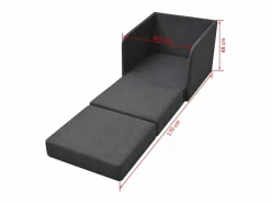 Clicnbuy Sillón Cama * Sillón convertible en cama tela oscuro Gris