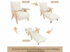 Hauss Spole Sillón Cama | Sillón convertible 3 en 1 con función cama y cojín - Tejido de lino