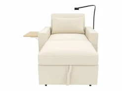 Hauss Spole Sillón Cama | Sillón convertible en pana - Sofá individual con mesa auxiliar y puertos USB/Tipo C