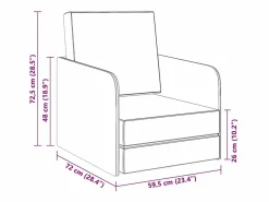 vidaxl Sillón Cama | Sillón convertible tela claro