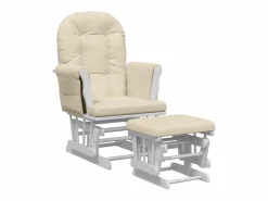Sillón de lactancia con taburete tela blanco < vidaxl Sale