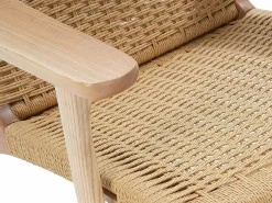 Les Tendances Sillón De Mimbre * Sillón de madera clara con cuerda natural Petunia Beige