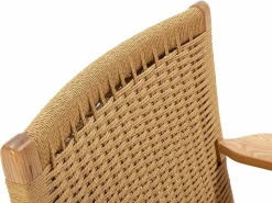Les Tendances Sillón De Mimbre * Sillón de madera clara con cuerda natural Petunia Beige