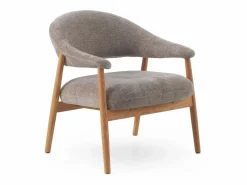Sillón de madera de roble tapizado en < New