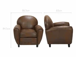 Rendez-Vous Déco Sillón Club | Sillón de microfibra marrón antiguo - Club