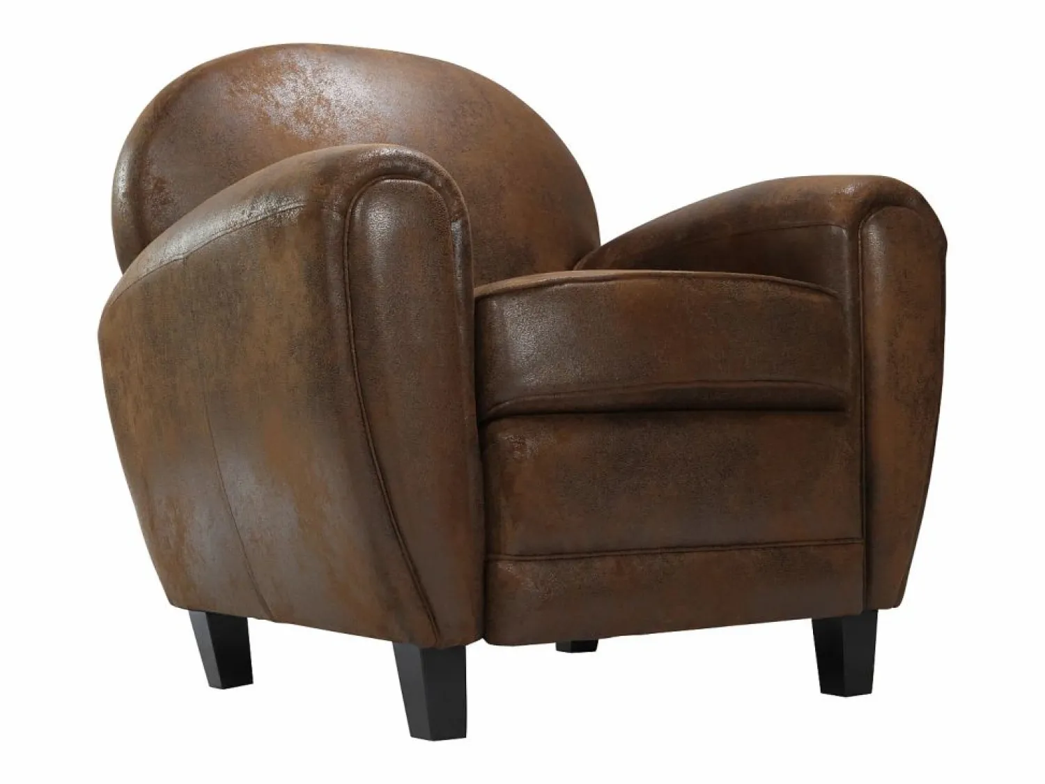 Rendez-Vous Déco Sillón Club | Sillón de microfibra marrón antiguo - Club
