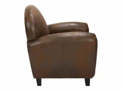 Rendez-Vous Déco Sillón Club | Sillón de microfibra marrón antiguo - Club