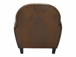 Rendez-Vous Déco Sillón Club | Sillón de microfibra marrón antiguo - Club